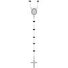 Dada Gioielli - Collana Rosario Uomo Donna con Croce Zirconi Brillanti Catena Smaltata Colore Argento