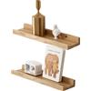Gieanoo Mensole galleggianti, 30,5 cm, in legno massello di rovere, rustiche, set di 2 mensole da parete con bordo sospeso per soggiorno, cucina, camera da letto, naturale (picture ledge)