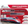 PRESTIGE & DELUXE Pista Trenitalia Frecciarossa 500 Scala 1:43 con luci e Suoni - Treno Giocattolo 1 locomotiva 1 vagone e 2 tracciati binari - Funzionamento a Batteria + portachiave cubo