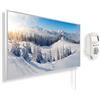 KÖNIGHAUS Riscaldatore a infrarossi Könighaus - 450 Watt + termostato smart e APP Könighaus - una stufetta elettrica a basso consumo - Cornice bianca (07. Paesaggio innevato)