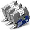 Labelwell 3x Labelwell Compatibile 18mm per Brother TZe-FX241 Nastro per Etichette Flessibile laminato Nero su Bianco TZ-FX241 TZeFX241 Flexitape per Brother P-touch PT-D400 P710BT P750W 450VP P700 H500 P900
