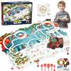 GAROMIA Pista Macchinine per Bambini Trenino Elettrico Pista Puzzle per Bambini Puzzle auto giocattolo Treno natalizio Bambini 2 3 4 5 6 Anni per bambini Regalo Natale Giochi