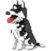Atomic Building Kit Di Costruzione Con Mini Blocchi. Figura Di Mascotte Da Assemblare. Per Collezionisti Adulti E Bambini. Cane Husky Siberiano Seduto