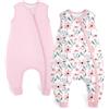Yoofoss 2 Pezzi Sacco Nanna per Bambini con Gambe Cotone 1.5 TOG Sacchi Nanna per Neonati con Piedini per Girelli Coperta Indossabile con Cerniera 2 Vie 4-6 Anni