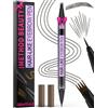 iMethod Microblading Matita per sopracciglia - Eyebrow Pencil Dual Ended 2 in 1 Matita per sopracciglia con 4 micro punte e punta precisa del pennello per creare sopracciglia naturali, nero e marrone