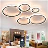 Dobecd Rotondo Luce A Soffitto 100cm Moderno Smart Lampadario Tri-Color Led Dimmerabile Funzione Di Memoria Lampada Da Soffitto Con App E Telecomando 57w Luminoso Ciondolo Soggiorno Sala Da Pranzo