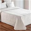 Daunex Copriletto Matrimoniale Estivo, Trapuntino Estivo, Piquet di Cotone da 370 gr/mq, 255 x 260 cm, Made in Italy, Elegante, Fantasia Floreale, Lavorazione Jacquard. Modello: Botticelli, Bianco