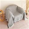 FANSU Telo Copridivano 1 2 3 4 Posti Copripoltrona Copriletto Matrimoniale Multiuso Copritutto, Coperta Copridivano Antiscivolo Reversibile Fodere per Poltrona per Soggiorno (Grigio,90 * 180cm)