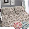 Home Tresor - Completo Letto Lenzuola, Set Letto Una Piazza e Mezza, Lenzuolo Sotto, Lenzuolo Sopra e Federa, 100% Morbida Microfibra No Stiro Fantasia (Una Piazza e Mezza, Fiori 28 Blu)