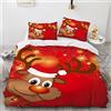 AcaimE Completo Copripiumino Matrimoniale Natalizio Natale Natalizi Poliestere Di Alta Qualità Copri Piumino 220 X 240 Cm Con 2 Federe 50X75Cm Antirughe No Stiro