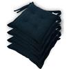 casaviva® Set 4 Cuscini Sedia Arredo Plus 4 Impunture con Lacci Effetto Velluto Extra cm 40 x 40 Antimacchia (Denim Scuro)