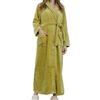 XiinxiGo Vestaglia Lunga Donna Uomo Invernale in Pile Morbido con Zip, Accappatoio in Flanella con Cappuccio, Vestaglia Microfibra da Notte per Casa Spa Hotel,Verde,L