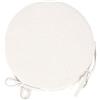 ARKETICOM Pack 4 Cuscini per Sedia Rotondi con Lacci e Cerniera Artigianali cm 45x3 (Bianco)