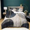 Generic Beige Copripiumino Singolo 155x210 Grandi cerchi e linee geometriche Set di Biancheria da Letto per ragazze ragazzi, 3D Stampa Morbida Microfibra Copripiumino Decorativo per Giovane, con 2 Federe