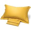 Corredo Italiano Satin® - completo lenzuola matrimoniale tinta unita in raso di puro cotone con O.G (Oro)