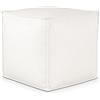 Deshome - Pouf poggiapiedi 50x50x50 cm idrorepellente con imbottitura sfoderabile per esterno interno: Puff design per divano soggiorno camera da letto, Puff, Pouffe salotto Light Pouf (Bianco crema)