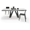 Mobili Fiver, Tavolo Allungabile Romina 140(220) x90 cm, Grigio Cemento con Gambe in Ferro Nere, per 6-10 persone, Tavolo Cucina, Soggiorno, Made in Italy