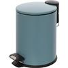 Inbagno Pattumiera Bagno a Pedale, capacità 3 Lt, in Acciaio Colore Turchese Cobalto, Coperchio Slim, H 24 x 17 cm