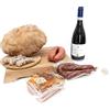 Sudrise - Cesto Natalizio Alimentare - Specialità Gastronomiche Lucane - Kit 6 Pezzi - Pane, Guanciale, Vino, Salsiccia - Idea Regalo per Natale