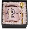 Biching Regalo 80 Anni Uomo, Tazza da Caffè Fabulous 80 in Edizione Limitata con Motivi Dorati, Adatta al Microonde e Alla Lavastoviglie, Splendida Confezione Regalo