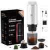 HAILASRE Macchina per espresso elettrica portatile, sistema di estrazione auto-riscaldante 2 in 1, macchina da caffè espresso Crema Nespress, supporta caffè macinato e capsula NS, ME2218 (bianco)
