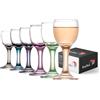 GOSOYO Bicchieri da Shot Colorai con Stelo, Set da 6 (2oz/55ml). Bicchieri da Liquore, Bicchieri da Sherry, Bicchieri da Assenzio, Mini Bicchieri da Vino, Bicchieri da Porto, Bicchieri da Aperitivo