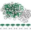 QUARKZMAN 100pz Kit Occhielli in Metallo 2/5 (10mm) ID Occhiello per Teloni Piccolo Rondelle Autoportante con Foro Rondelle per Scarpe Cuoio Perline Nuclei Tela Etichette, Verde