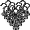 Keukenket Ganci magnetici extra forti, 10 kg, magneti al neodimio con gancio, 16 pezzi, 16 mm, magnetici, ganci magnetici, senza punzonatura, per porte in ferro, frigoriferi, cucine, appendiabiti,