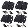 KOVNISE Confezione da 4 Cerniere 3.5 Pollice Heavy Duty Shed Door Cerniere Porta Cinghia Cancello Cerniere Ferro Nero Hardware battuto per Legno Shed Barn Door Recinzione Cancello Swing Yard Door