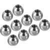PATIKIL Dadi Manopola, 10pz M4 Femmina Filettatura 8mm OD 304 Inossidabile Acciaio Tondo Sfera Vite Cappuccio Coperchio per Illuminazione Mobili Fai-da-Te Decorazione, Argento