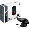 MSI Mouse Gaming CLUTCH GM31 LIGHTWEIGHT WIRELESS - Sensore Ottico 12000 DPI, OMRON Switches Da 60M+ Click, 6 Pulsanti, Batteria Da 110 Ore, Dock Di Ricarica, Latenza Di 1 Ms, RGB, 73 G