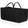 Lumaland cesta da Camino, Borsa di Feltro per Legna da ardere con Maniglia Rettangolare Circa 50 x 25 x 25 cm Nero