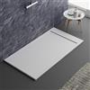 Bagno Super piatto doccia bianco, design moderno, modello Siviglia, in marmo e resina, effetto pietra ardesia, luxury, gelcoat, slim 3cm 70x130