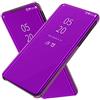 Wuzixi Cover per LG K61. Flip Custodia Specchio con Funzione Kickstand, Ultra-Sottile Specchio Tecnologia di Elettroplaccatura, Custodia per LG K61.Viola