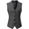 Gowjog Gilet da donna completamente foderato Button Up Scollo a V Smoking Suit Gilet senza maniche Giacca Dressy Vestito Gilet Causal Gilet, Blu mare, XL