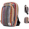 Freakmandu Collections Freakmandu - Borsa a tracolla in canapa, ecologica, design hippie boho, durevole, funzionale, viaggi, escursioni, amichevole, casual, zaino da giorno, Boho, Taglia unica