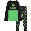 Xbox Lungo Pigiama Ragazzo, Cotone Abbigliamento da Casa - Regalo Bambino (Nero/Verde, 7-8 Anni)