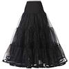 Verve Jelly Sottogonna da donna alla caviglia lungo sottoveste da sposa scivola crinolina sottogonna per abito da sposa da sera, Nero , S-M