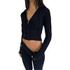 Yassiglia Tuta da Donna Invernale Lavorato a Maglia Set di Pantaloni 2 Pcs Top con Cappuccio e Zip + Pantaloni Completo da Donna Y2K Vintage (Nero, M)