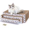 Nobleza 3 in 1 Tiragraffi per Gatti Cartone con Erba gatta, Graffiatoio in Cartone Ondulato Reversibile per Proteggere Mobili 43 * 24 * 15cm