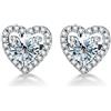 Springlight ✦ Regali per donne ✦ Orecchini a moissanite Springlight, argento sterling S925 0,5 ct D colore purezza VVS1 a forma di cuore amore moissanite diamante orecchini regalo di fidanzamento., Argento