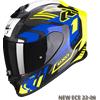 SCORPION Casco EXO-R1 EVO CARBON AIR SUPRA Giallo Fluo Blu SCORPION XL