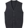HNVAVQ Maglione senza maniche Mens 100% Cashmere V-Neck Vest Button Golf Casual Cardigan, E, M