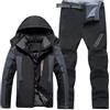Generisch Tuta da neve da uomo, in due pezzi, da sci, da uomo, set da 2 pezzi, XXL, giacca da sci + pantaloni, impermeabile, traspirante, antivento, set da sci, Nero , XXL