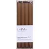 DONAU HOME Set di 4 candele lunghe a coste, color caramello, 30 x 2,25 cm, senza profumo, candele da tavola per decorare il soggiorno, il bagno, 10 ore di durata
