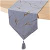 DRW Runner da tavolo in poliestere grigio e oro 30 x 1 x 180 cm