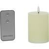 DRW Set di 4 candele di cera con LED e telecomando colore avorio, 7,5 x 7,5 x 10 cm