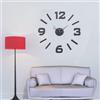 DRW Orologio da parete adesivo in gomma eva MAX. 60 cm in nero 60 x 2 x 60 cm