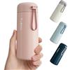 Exllena Borraccia Termica Piccola 250 ml, Borraccia Piccola da Borsetta con Manico Portatile, Mini Borraccia A Tenuta Stagna per Caffè e Latte(Rosa)