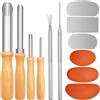 CKANDAY 3 taglierine in gomma per ceramica e argilla, 3 raschietti per sculture e ceramiche, 4 taglierine circolari in acciaio inox per forare l'argilla, 1 ago in ceramica e 1 strumento per dettagli in filo